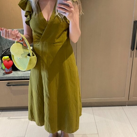 madewell wrap dress -  golden/ mustard /yellow - Picture 2 of 5